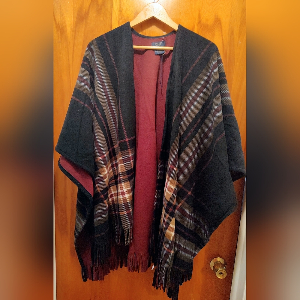 Plaid Fringe Shawl Wrap